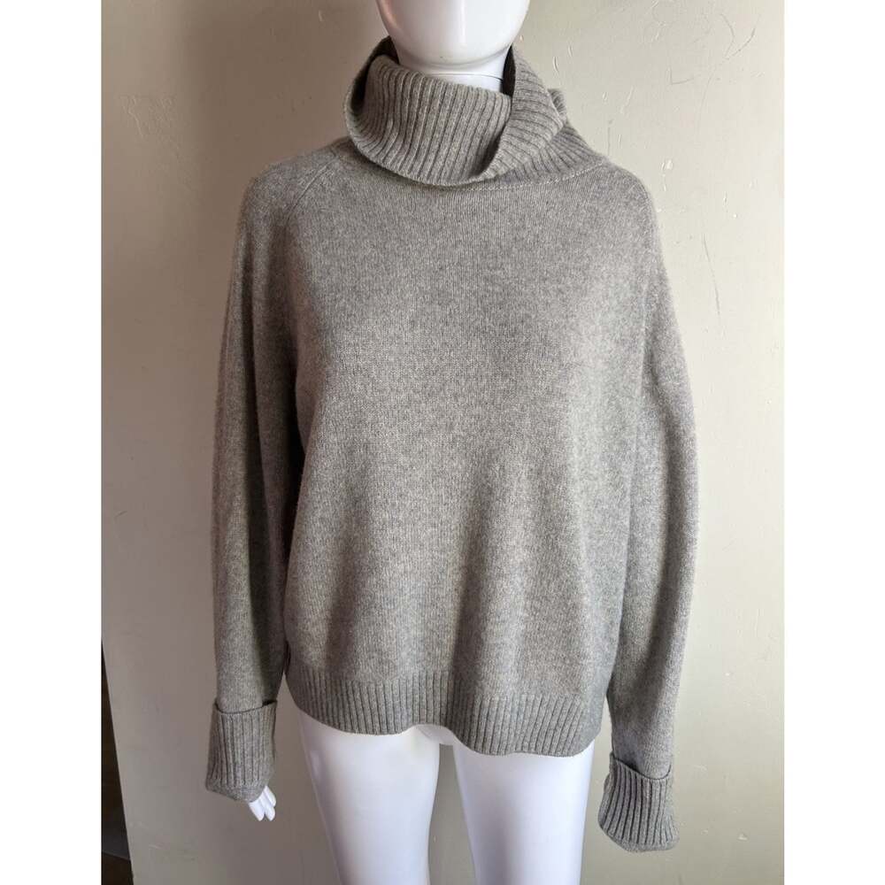Quince 100% Yak Wool Turtleneck Sweater Womens XL Gray Heather Oversized Cozy - Picture 2 of 11
